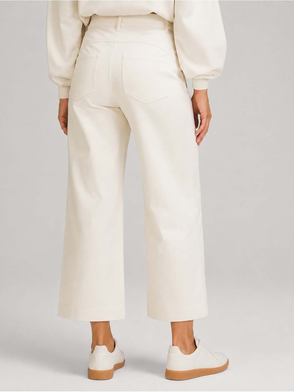 lululemon City Sleek 5 Pocket HighRise WideLeg off white/porcelain Pant Sz 31